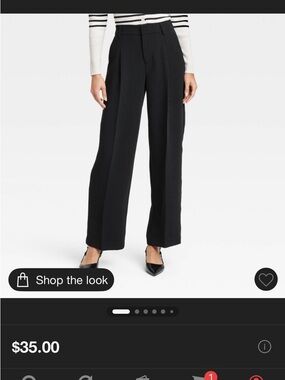 Women's High-Rise Pleated Front Straight Trousers - A New Day